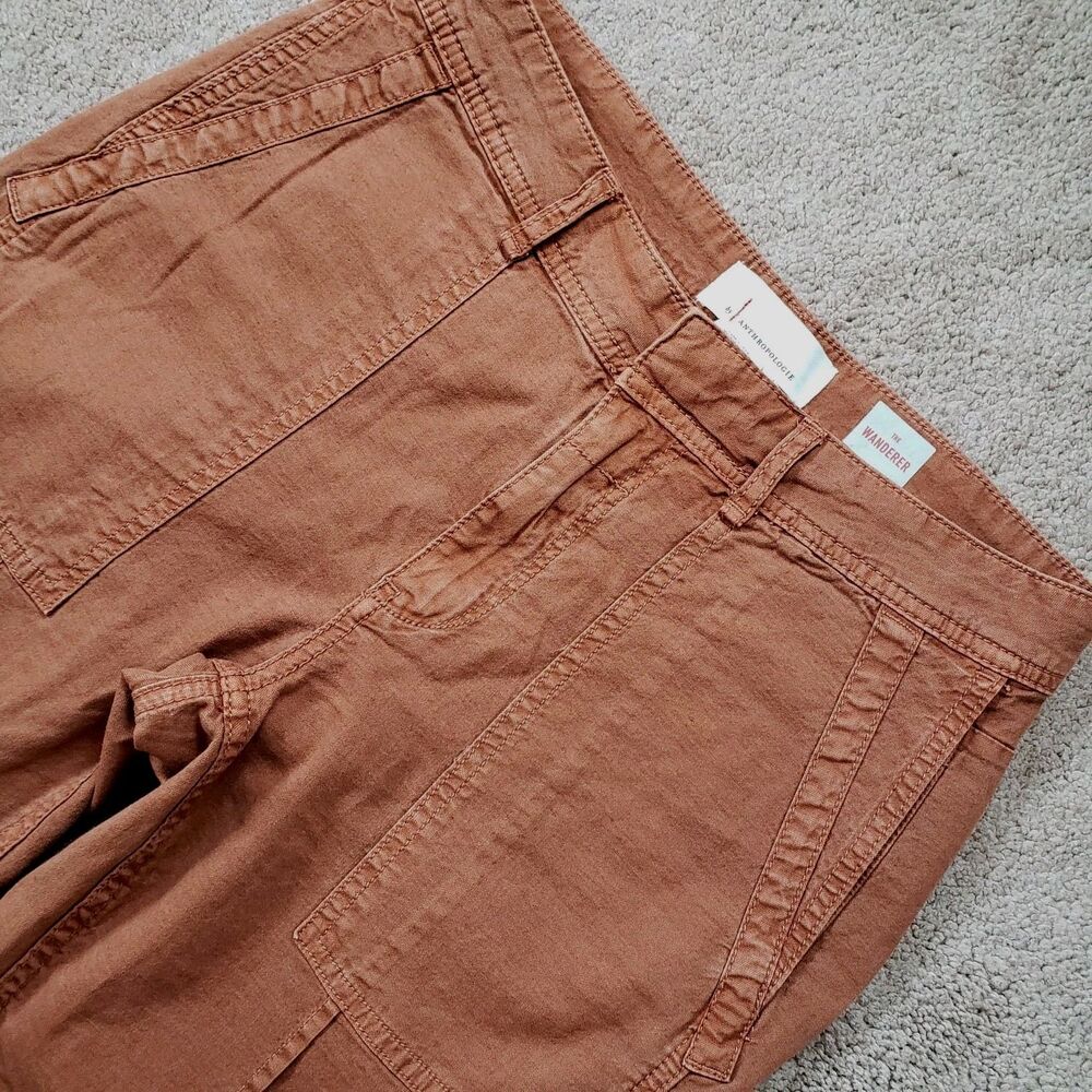 Anthropologie The Wanderer Utility Cargo Pants Clay Terra Cotta Color Size 26 - Picture 5 of 13